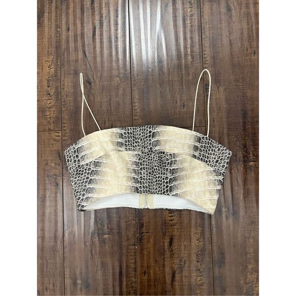 I.AM.GIA Seala Black and Cream Snakeskin Crop Top  size XS - Picture 2 of 4